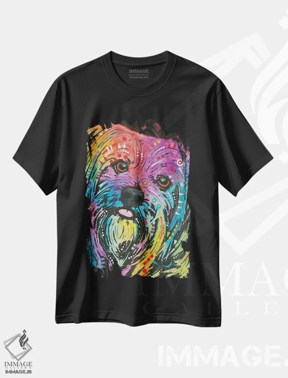 تیشرت مشکی طرح دار یورکی، مدیوم اثر دین روسو | immage.ir