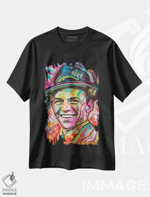تیشرت مشکی طرح دار فرانک سیناترا یک، هنر فاخر معاصر اثر دین روسو | فروشگاه ایماژ