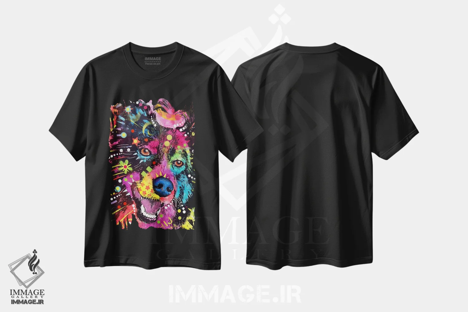 تیشرت مشکی طرح دار بردر کولی، مدیوم اثر دین روسو | immage.ir