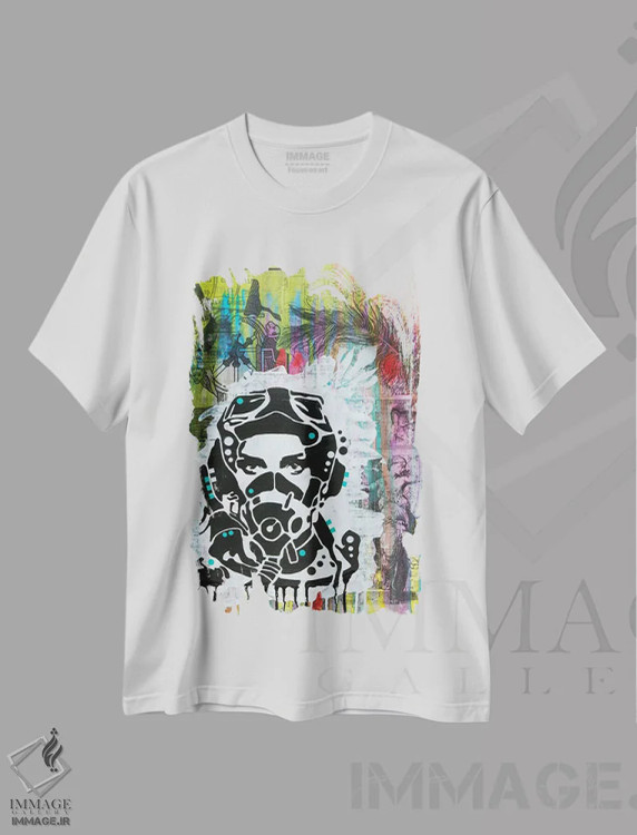تیشرت سفید طرح دار کاملاً آماده، مدیوم اثر دین روسو | immage.ir