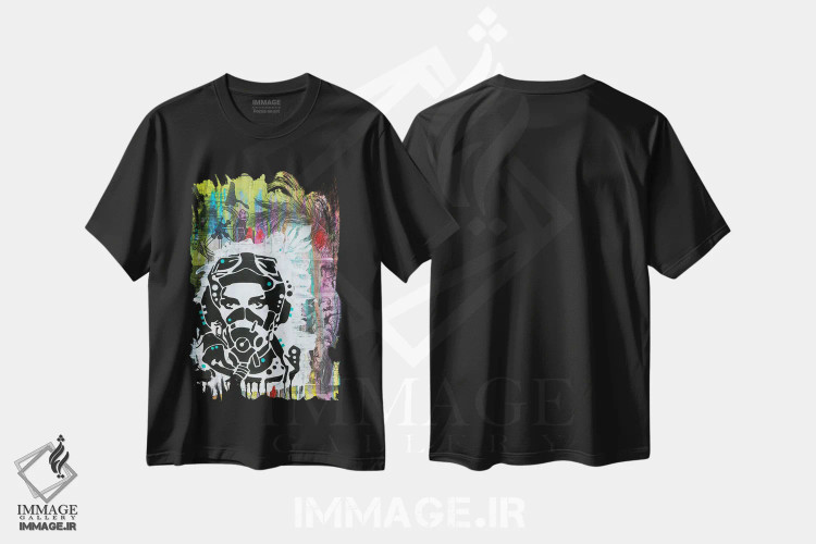 تیشرت مشکی طرح دار کاملاً آماده، مدیوم اثر دین روسو | فروشگاه ایماژ
