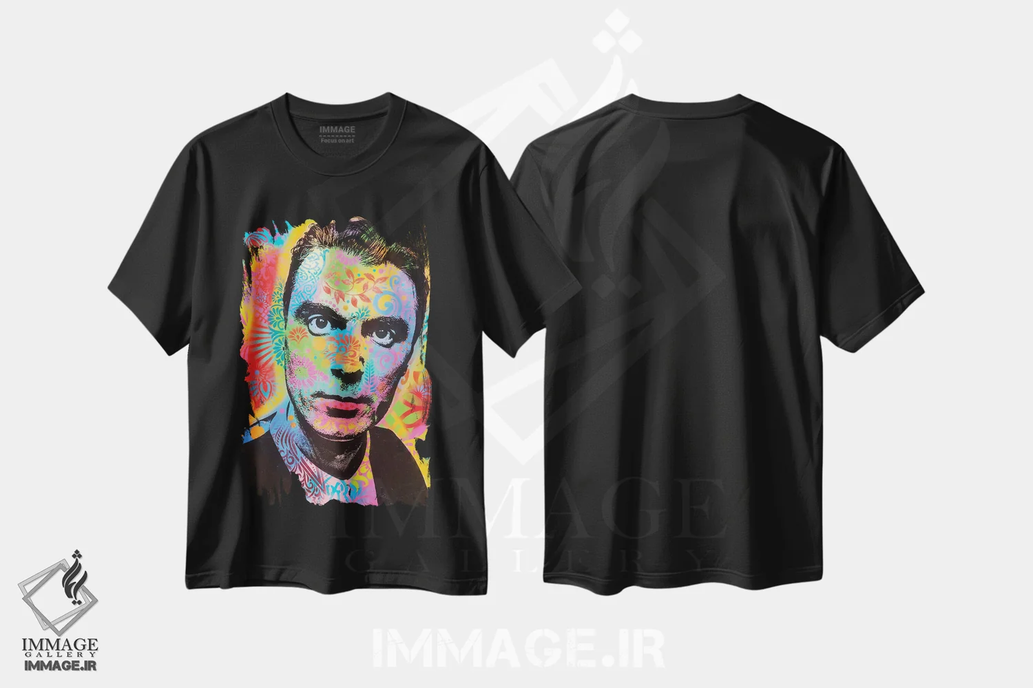 تیشرت مشکی طرح دار دیوید برن، مدیوم اثر دین روسو | فروشگاه ایماژ