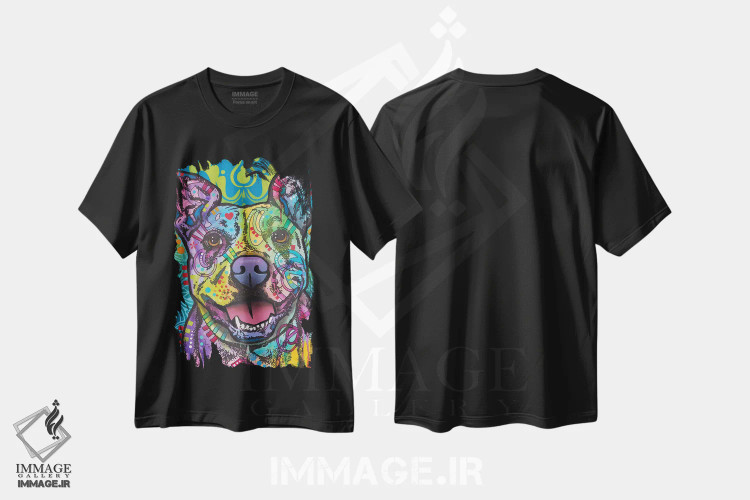 تیشرت مشکی طرح دار باترز، پیت بول، مدیوم اثر دین روسو | immage.ir