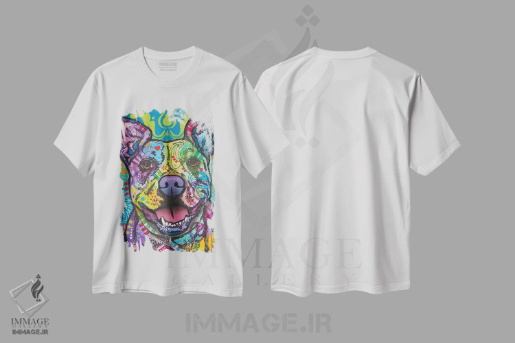 تیشرت سفید طرح دار باترز، پیت بول، مدیوم اثر دین روسو | فروشگاه ایماژ