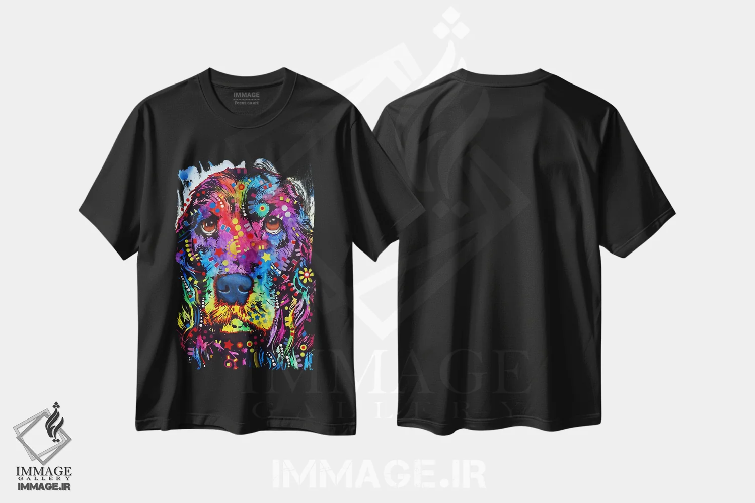 تیشرت مشکی طرح دار کوکر اسپانیل دو، مدیوم اثر دین روسو | immage.ir