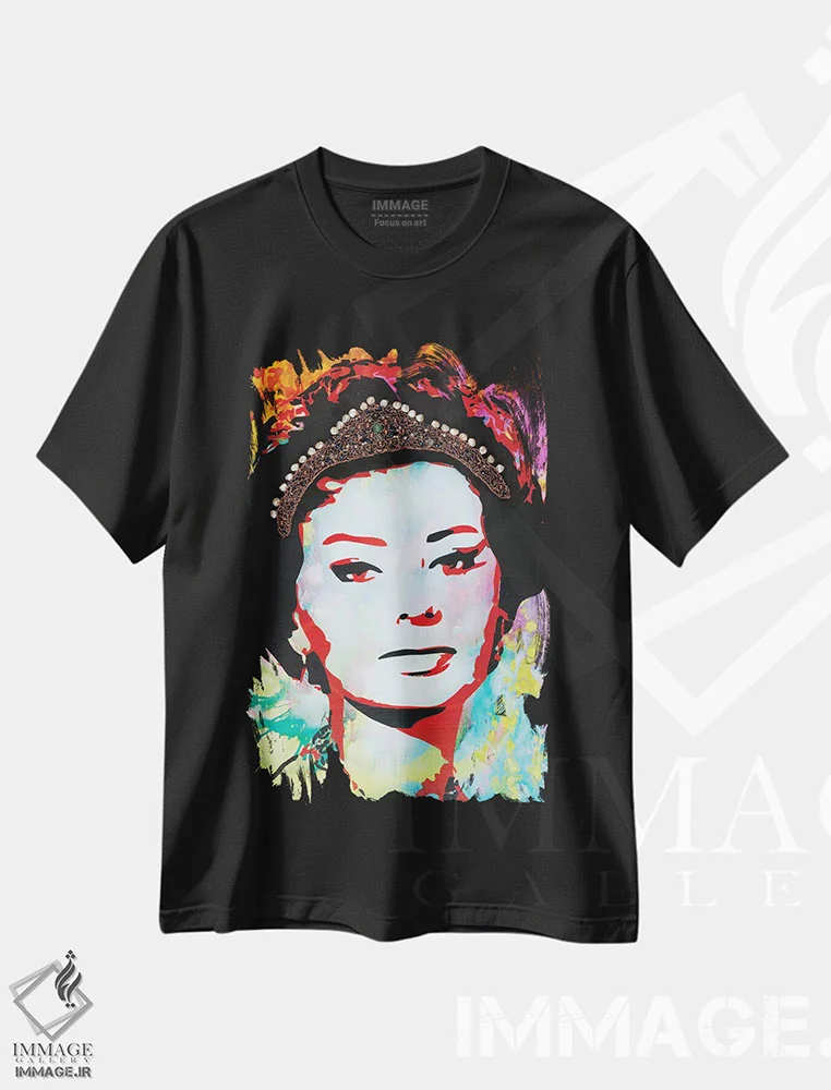 تیشرت مشکی طرح دار پرزرق وبرق، مدیوم اثر دین روسو | فروشگاه ایماژ