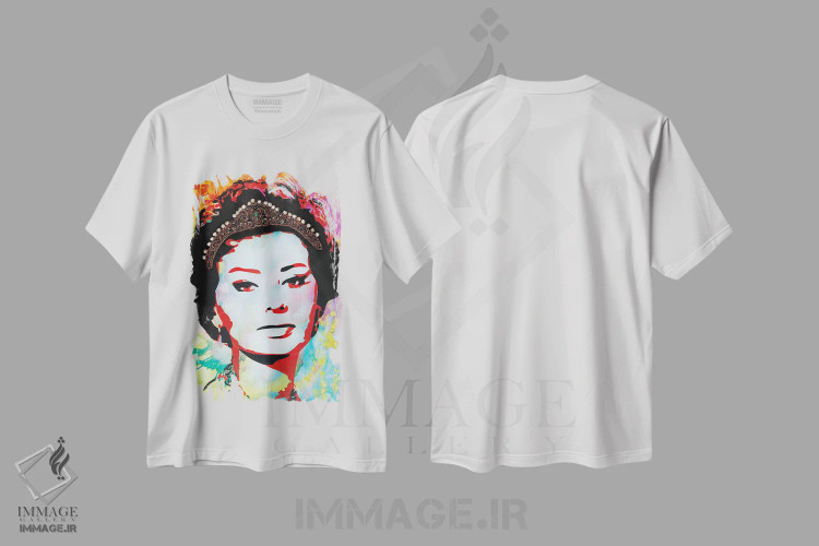 تیشرت سفید طرح دار پرزرق وبرق، مدیوم اثر دین روسو | immage.ir