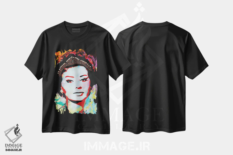 تیشرت مشکی طرح دار پرزرق وبرق، مدیوم اثر دین روسو | فروشگاه ایماژ