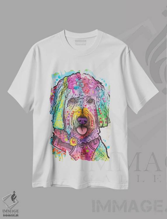 تیشرت سفید طرح دار لیلا، مدیوم اثر دین روسو | immage.ir