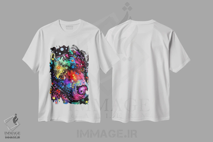 تیشرت سفید طرح دار همراه پیت بول، مدیوم اثر دین روسو | فروشگاه ایماژ