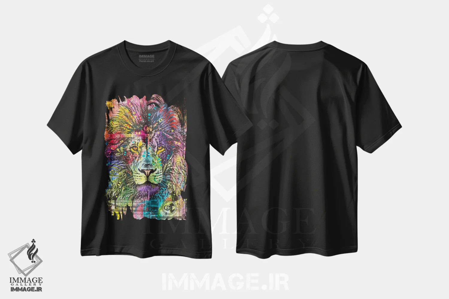 تیشرت مشکی طرح دار ذخیره، مدیوم اثر دین روسو | فروشگاه ایماژ