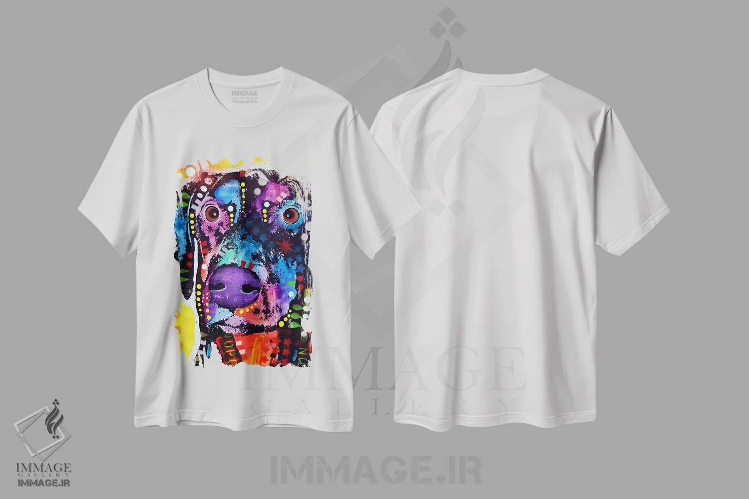 تیشرت سفید طرح دار دوبی، مدیوم اثر دین روسو | immage.ir