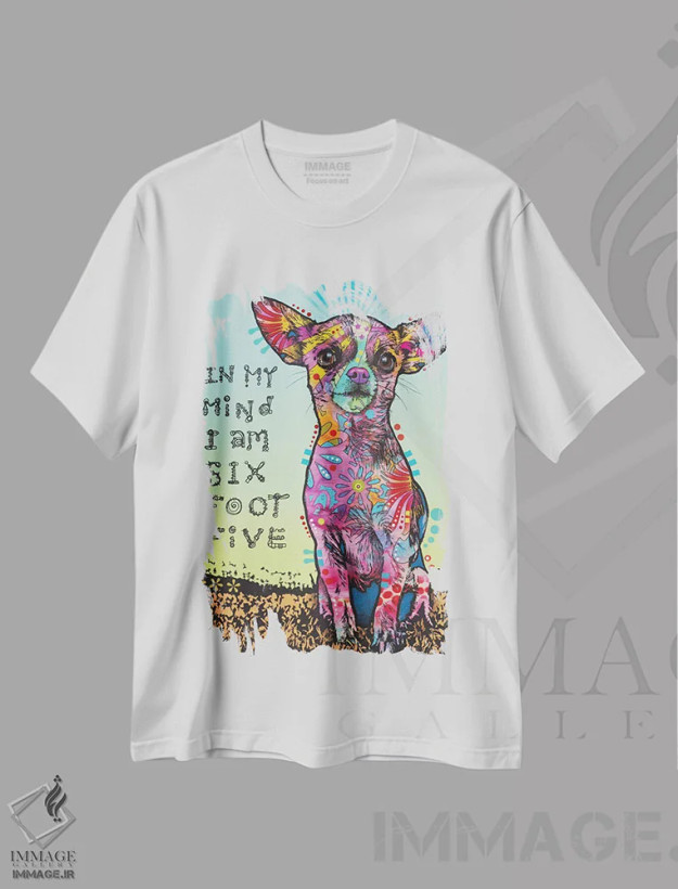 تیشرت سفید طرح دار در ذهن من، مدیوم اثر دین روسو | فروشگاه ایماژ