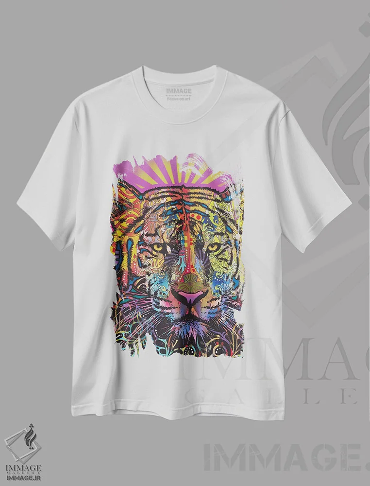 تیشرت سفید طرح دار باشکوه، مدیوم اثر دین روسو | فروشگاه ایماژ