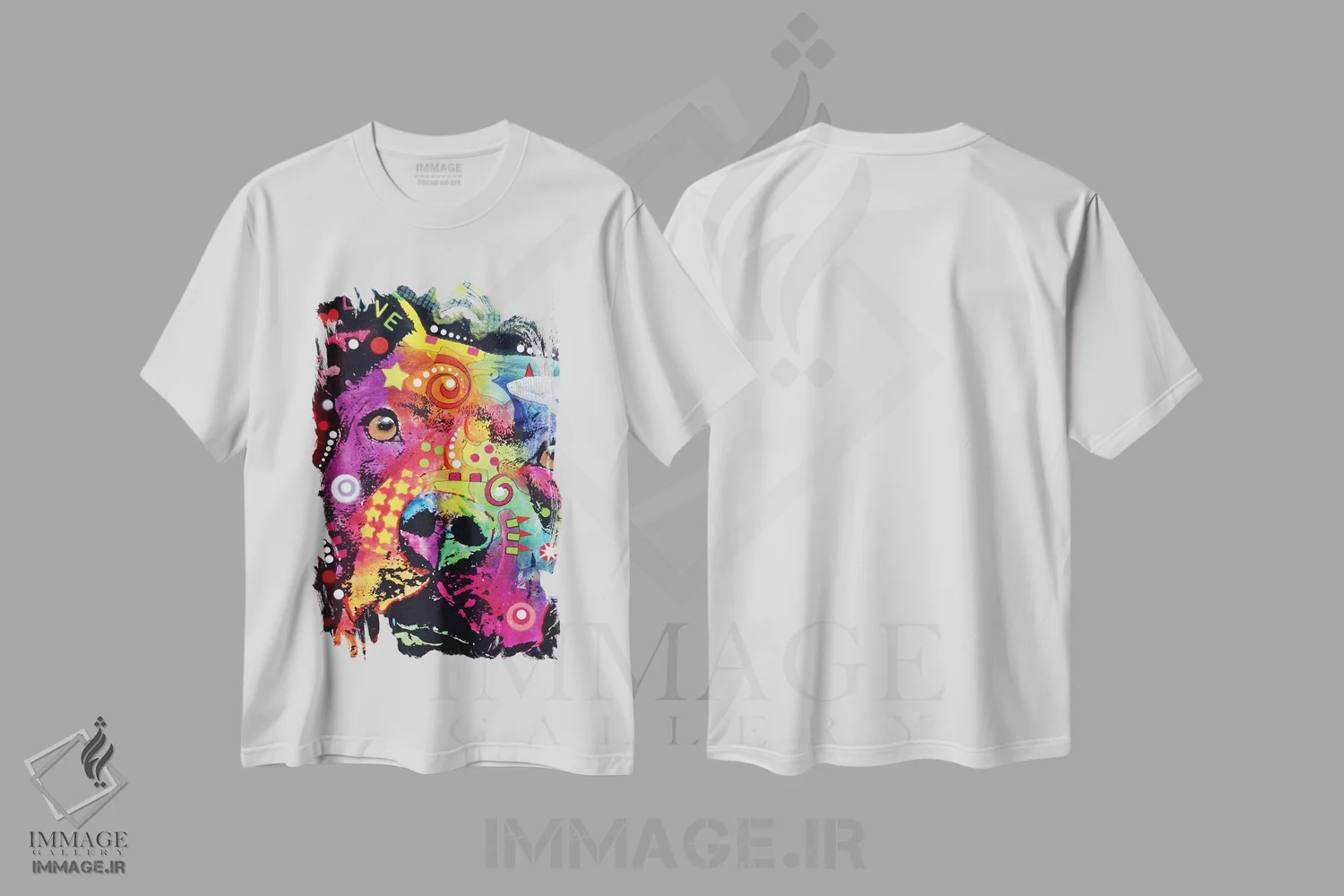 تیشرت سفید طرح دار پیت بول متفکر کلاسیک، مدیوم اثر دین روسو | immage.ir
