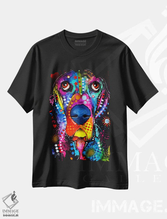 تیشرت مشکی طرح دار بست، مدیوم اثر دین روسو | immage.ir