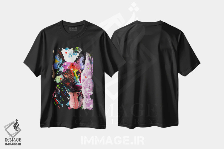 تیشرت مشکی طرح دار ژرمن شپرد، مدیوم اثر دین روسو | فروشگاه ایماژ