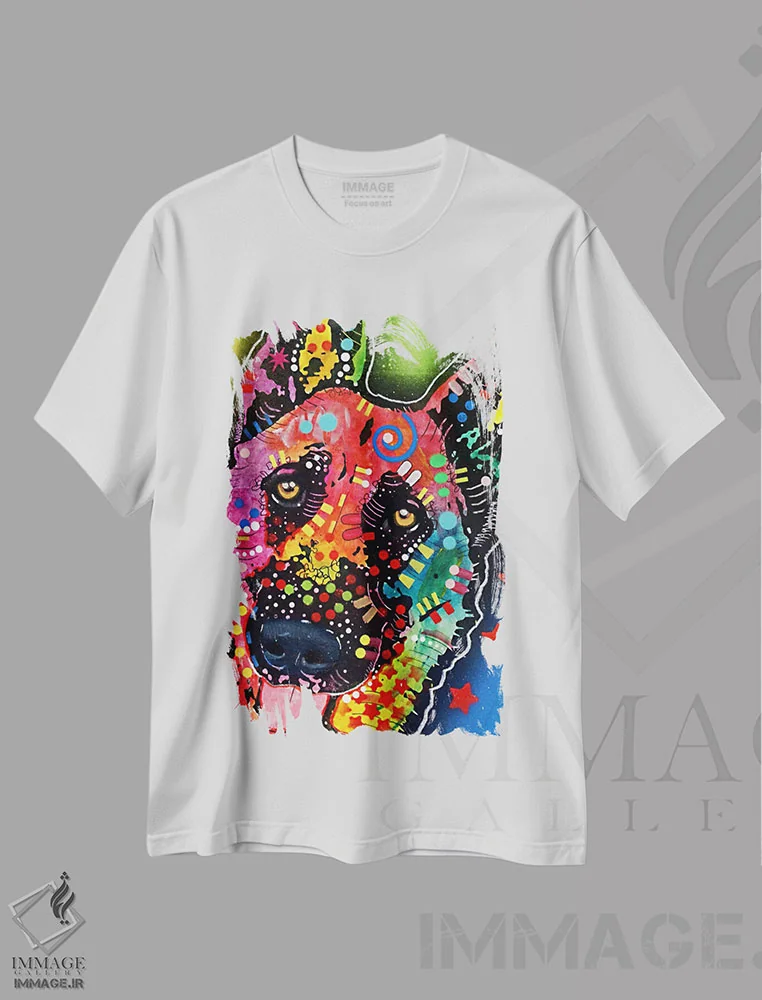 تیشرت سفید طرح دار جکسون، مدیوم اثر دین روسو | immage.ir