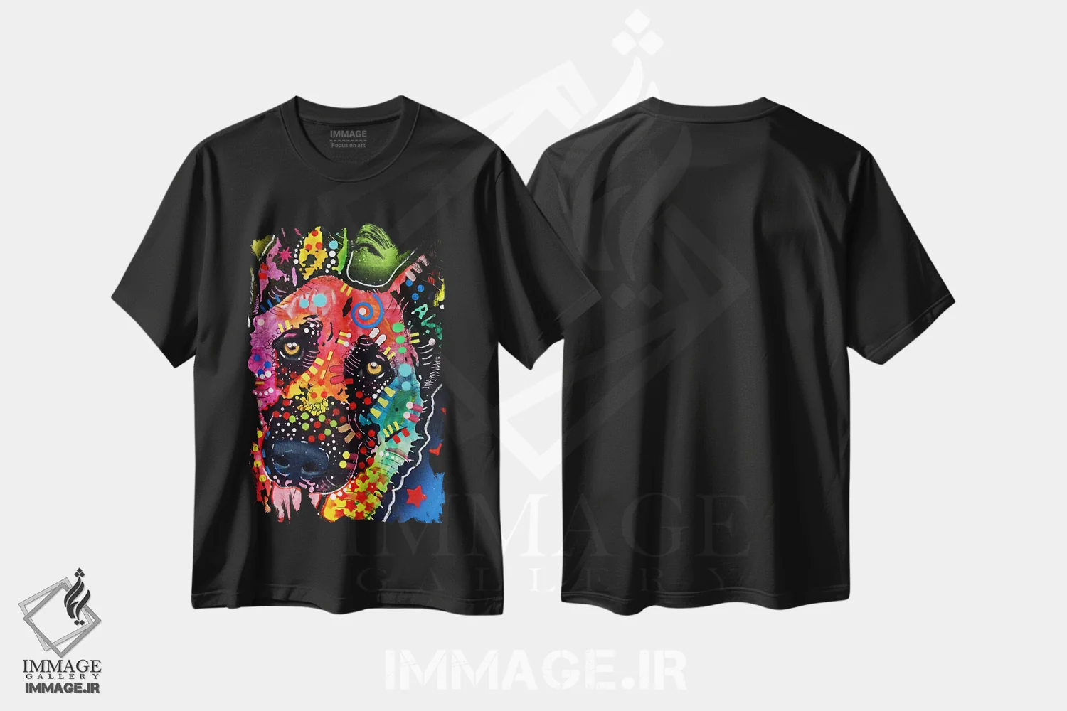 تیشرت مشکی طرح دار جکسون، مدیوم اثر دین روسو | فروشگاه ایماژ