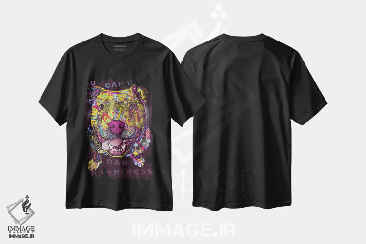 تیشرت مشکی طرح دار نمی توانی خوشبختی را ممنوع کنی، مدیوم اثر دین روسو | immage.ir