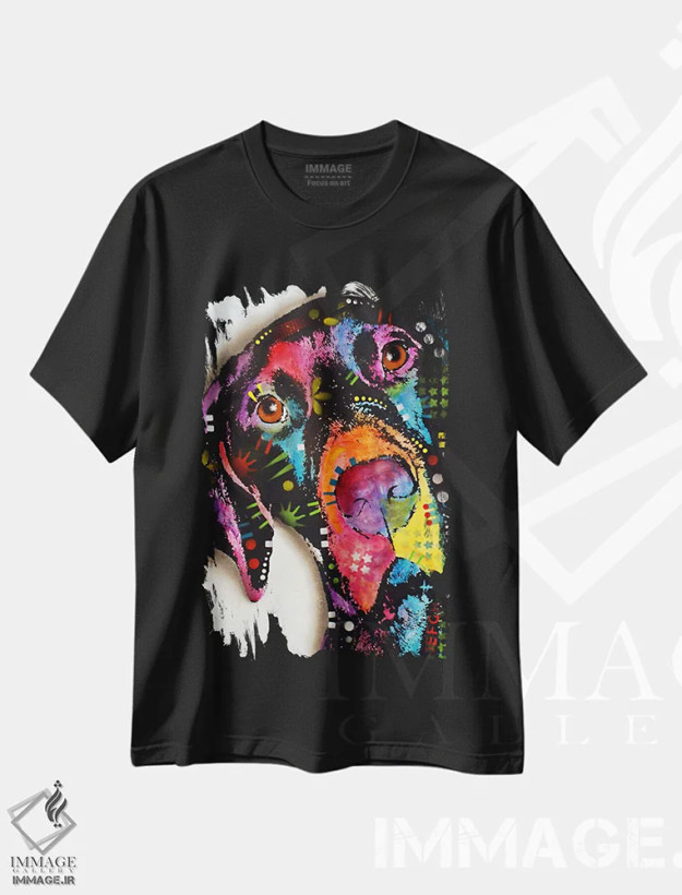 تیشرت مشکی طرح دار پوینتر، مدیوم اثر دین روسو | فروشگاه ایماژ