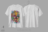 تیشرت سفید طرح دار مولی، هنر فاخر معاصر اثر دین روسو | فروشگاه ایماژ