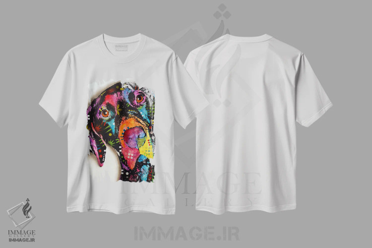 تیشرت سفید طرح دار پوینتر، مدیوم اثر دین روسو | immage.ir
