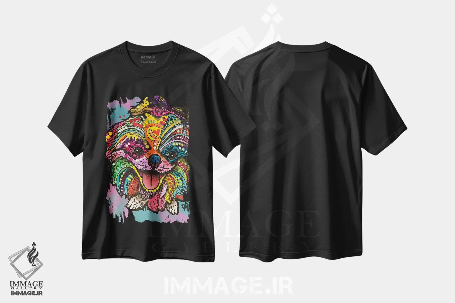 تیشرت مشکی طرح دار مولی، هنر فاخر معاصر اثر دین روسو | immage.ir