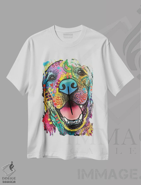 تیشرت سفید طرح دار راکی، مدیوم اثر دین روسو | فروشگاه ایماژ