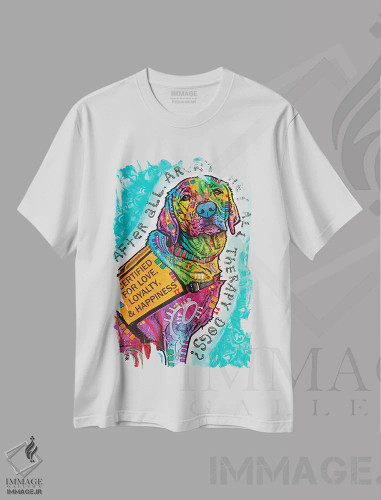 تیشرت سفید طرح دار تأییدشده برای عشق، مدیوم اثر دین روسو | فروشگاه ایماژ