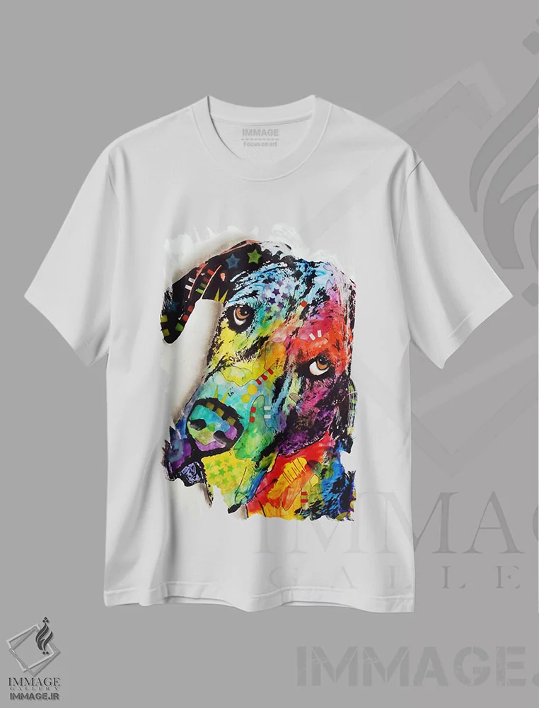 تیشرت سفید طرح دار دانمارکی مایل، مدیوم اثر دین روسو | فروشگاه ایماژ