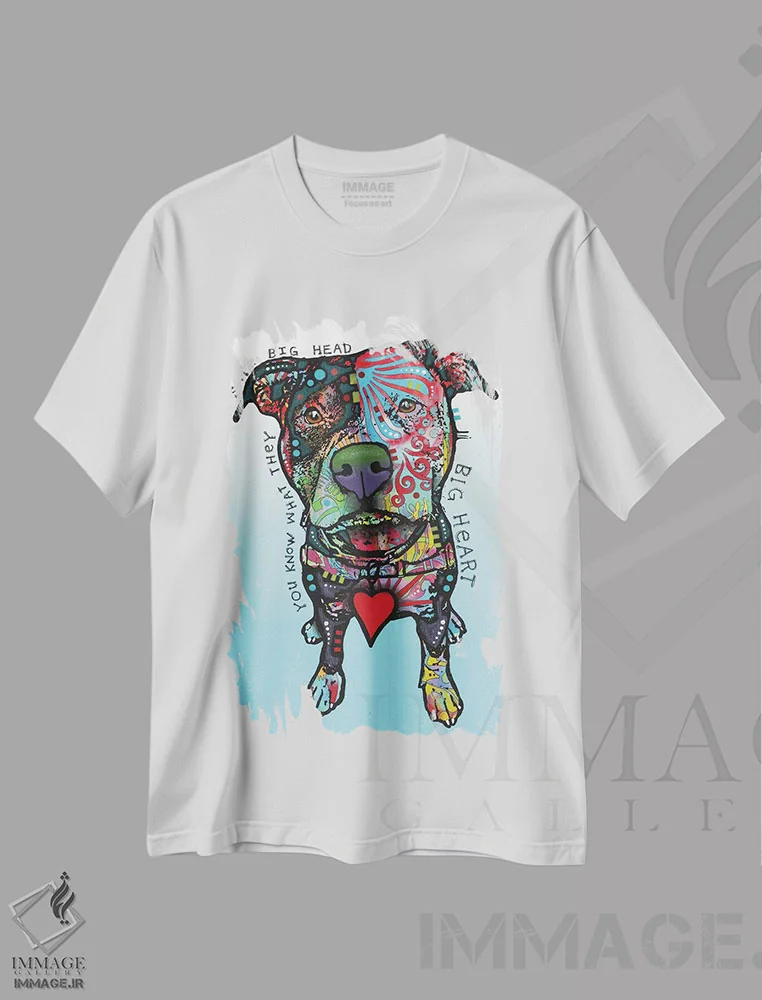 تیشرت سفید طرح دار قلب بزرگ، مدیوم اثر دین روسو | immage.ir