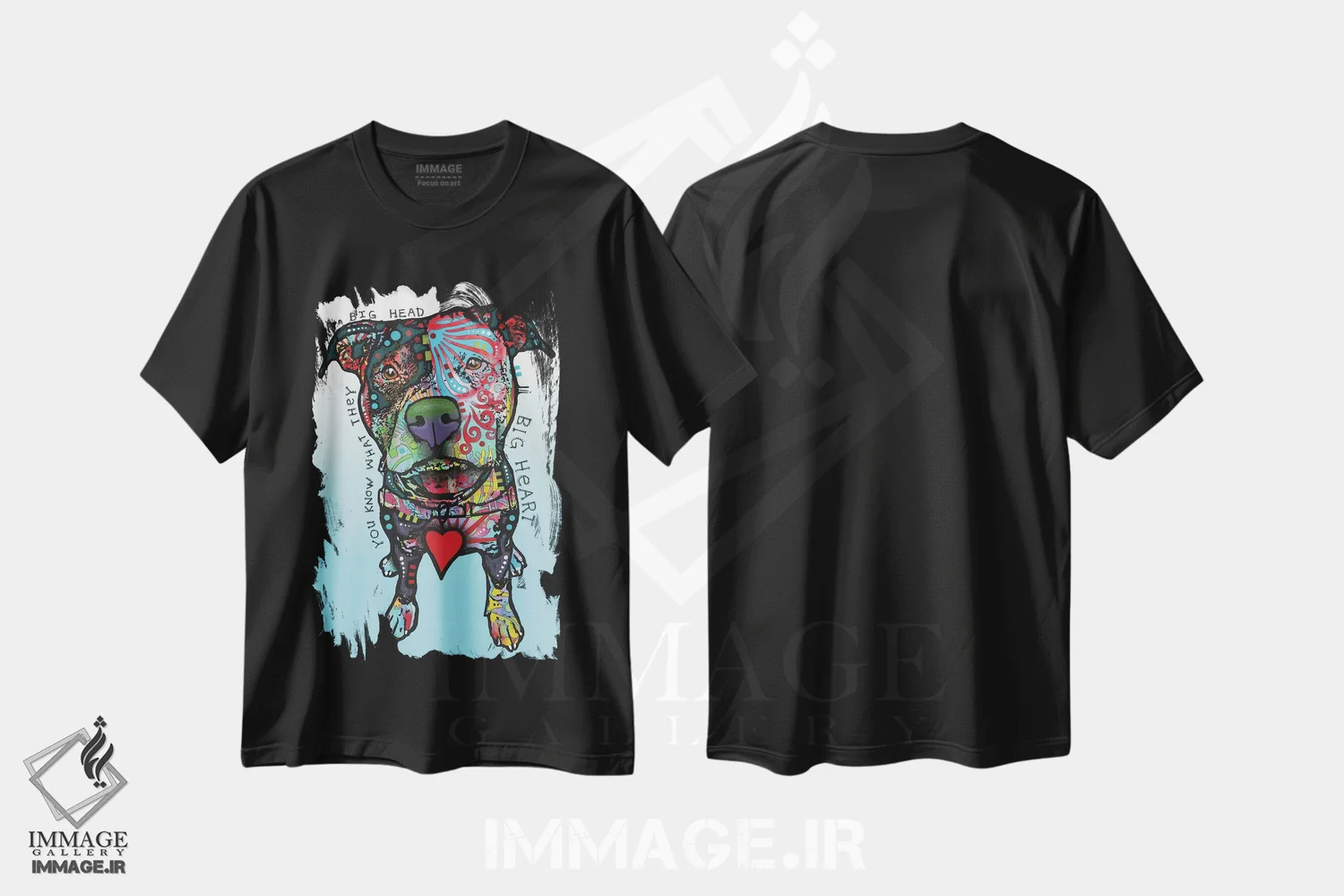 تیشرت مشکی طرح دار قلب بزرگ، مدیوم اثر دین روسو | فروشگاه ایماژ