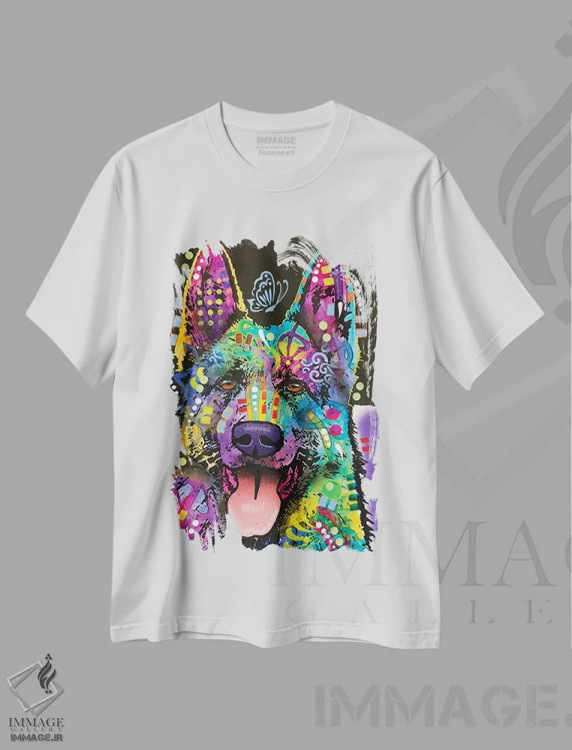تیشرت سفید طرح دار شپرد پروانه ای، مدیوم اثر دین روسو | immage.ir