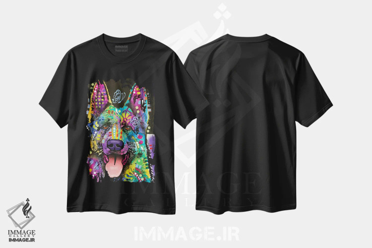 تیشرت مشکی طرح دار شپرد پروانه ای، مدیوم اثر دین روسو | فروشگاه ایماژ