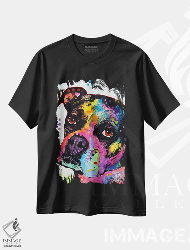 تیشرت مشکی طرح دار باکسر جوان، مدیوم اثر دین روسو | فروشگاه ایماژ