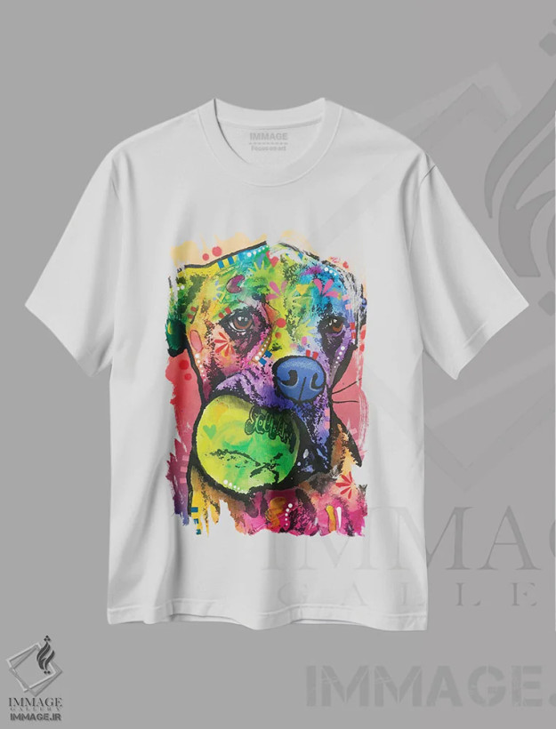 تیشرت سفید طرح دار توپ تنیس، مدیوم اثر دین روسو | فروشگاه ایماژ