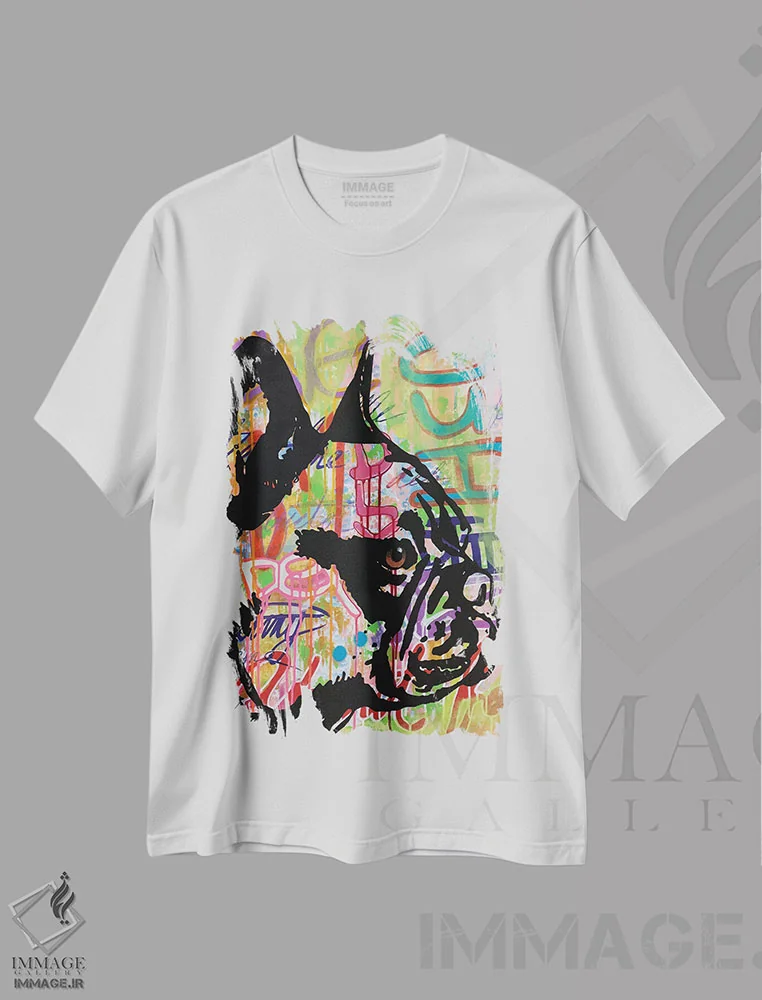 تیشرت سفید طرح دار فرنچی پاک نشدنی، مدیوم اثر دین روسو | فروشگاه ایماژ