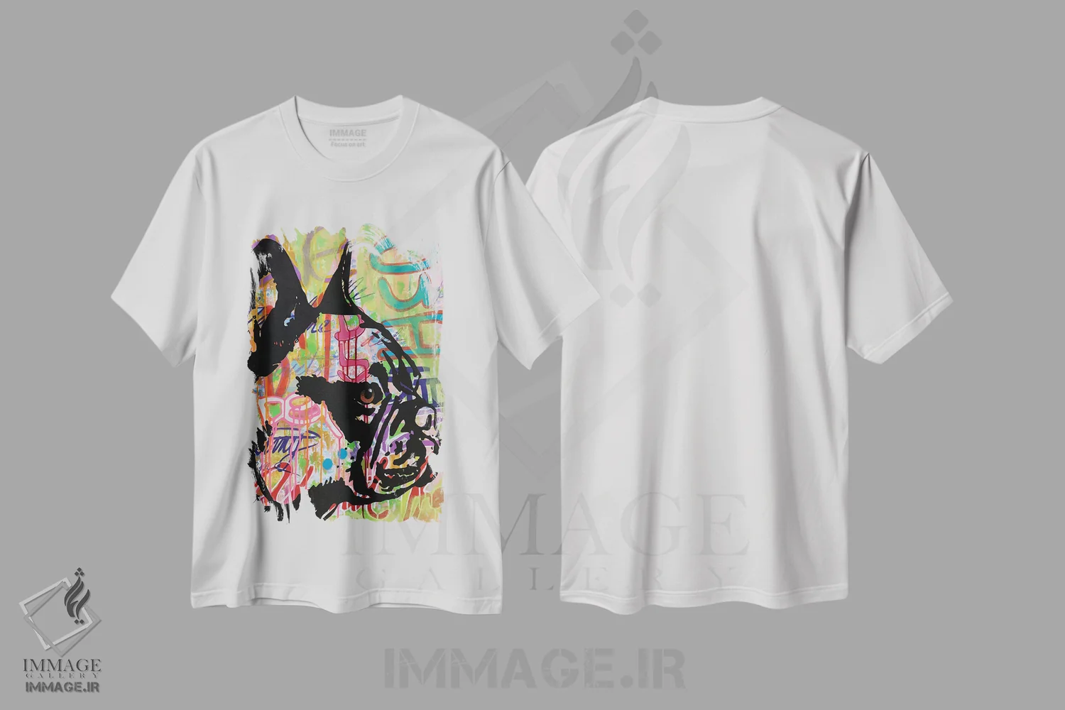 تیشرت سفید طرح دار فرنچی پاک نشدنی، مدیوم اثر دین روسو | فروشگاه ایماژ