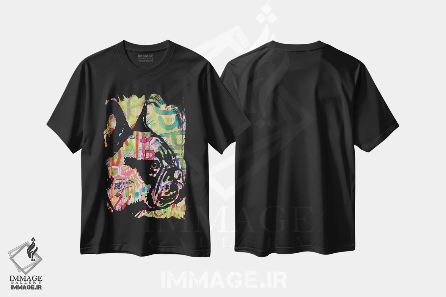 تیشرت مشکی طرح دار فرنچی پاک نشدنی، مدیوم اثر دین روسو | immage.ir