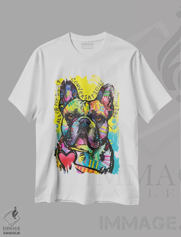 تیشرت سفید طرح دار بهترین گفت وگوهای من، مدیوم اثر دین روسو | فروشگاه ایماژ