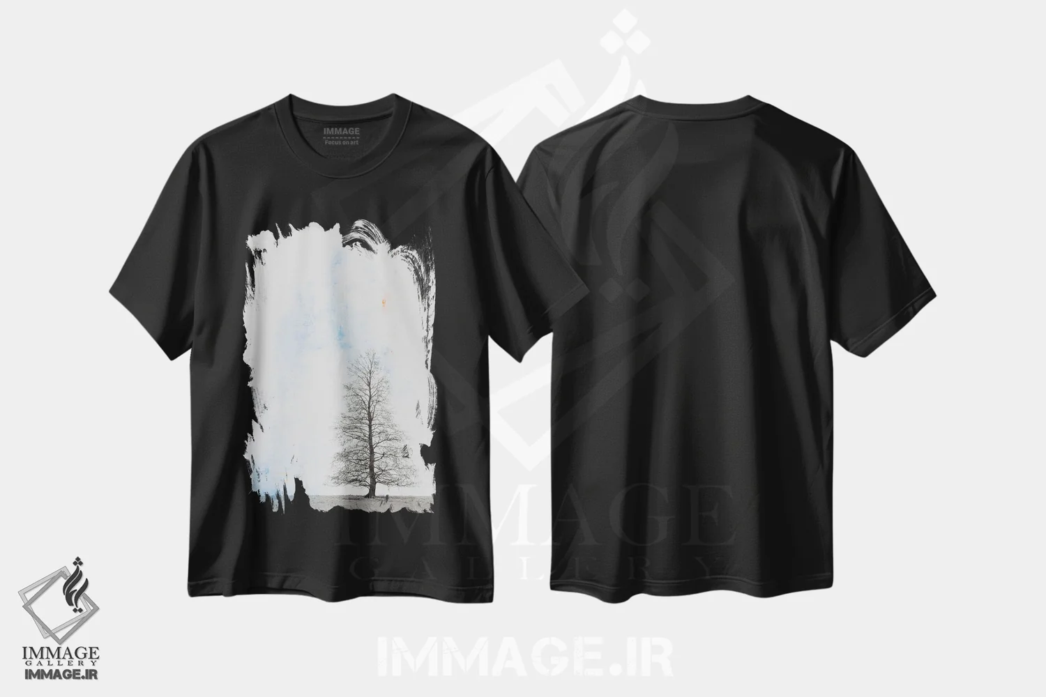 تیشرت مشکی طرح دار درخت تنها، عکاسی ترکیبی اثر دبورا رِوِل | immage.ir