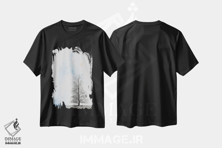 تیشرت مشکی طرح دار درخت تنها، عکاسی ترکیبی اثر دبورا رِوِل | immage.ir