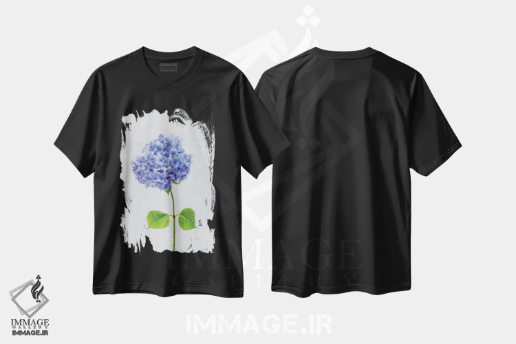 تیشرت مشکی طرح دار هورتانس کیپ کاد ۱، تزئینی اثر دبورا رِوِل | فروشگاه ایماژ
