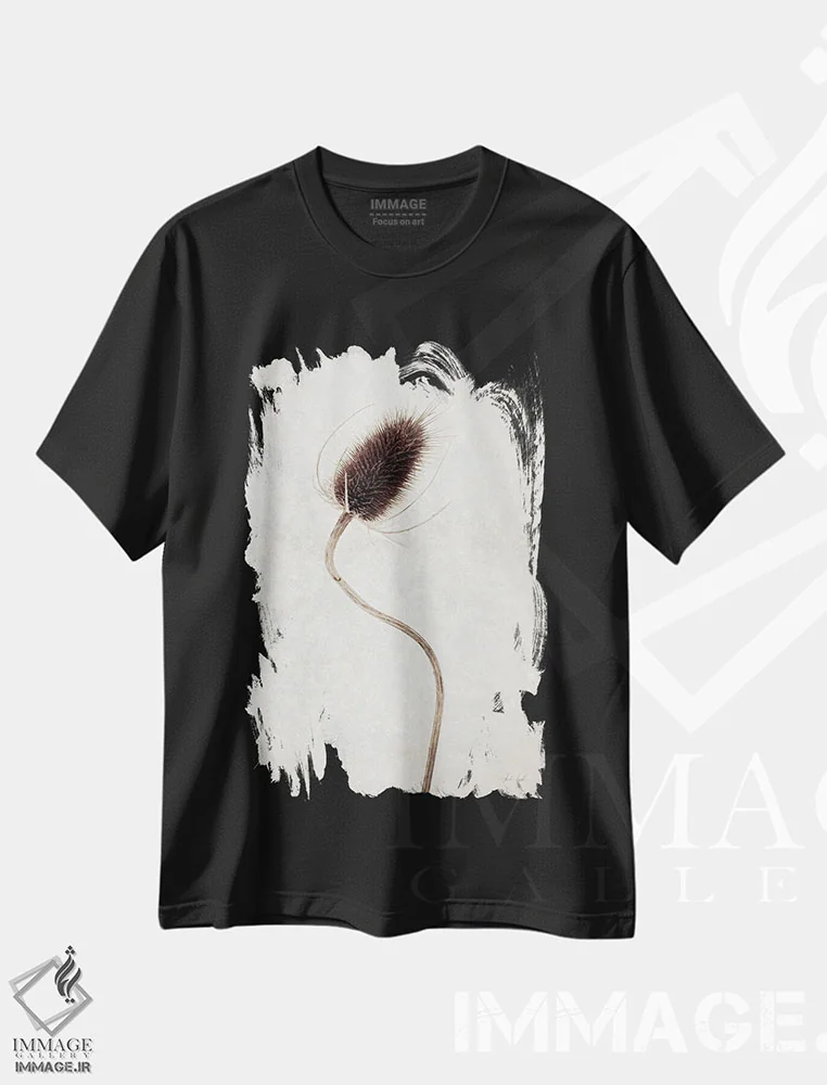 تیشرت مشکی طرح دار گل خشک ۲، تزئینی اثر دبورا رِوِل | immage.ir