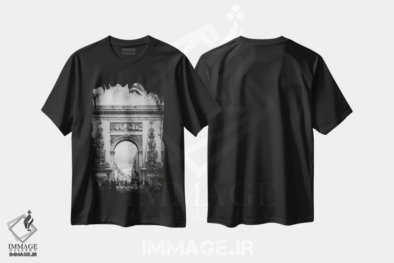 تیشرت مشکی طرح دار زیبا در پاریس ۱، هنر تزئینی سیاه و سفید اثر دبورا رِوِل | immage.ir