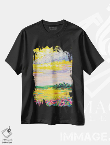 تیشرت مشکی طرح دار برایم بخوان، هنر فاخر معاصر اثر دروتا کوسی | فروشگاه ایماژ