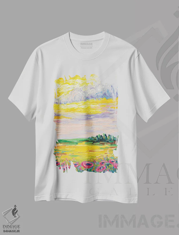 تیشرت سفید طرح دار برایم بخوان، هنر فاخر معاصر اثر دروتا کوسی | immage.ir