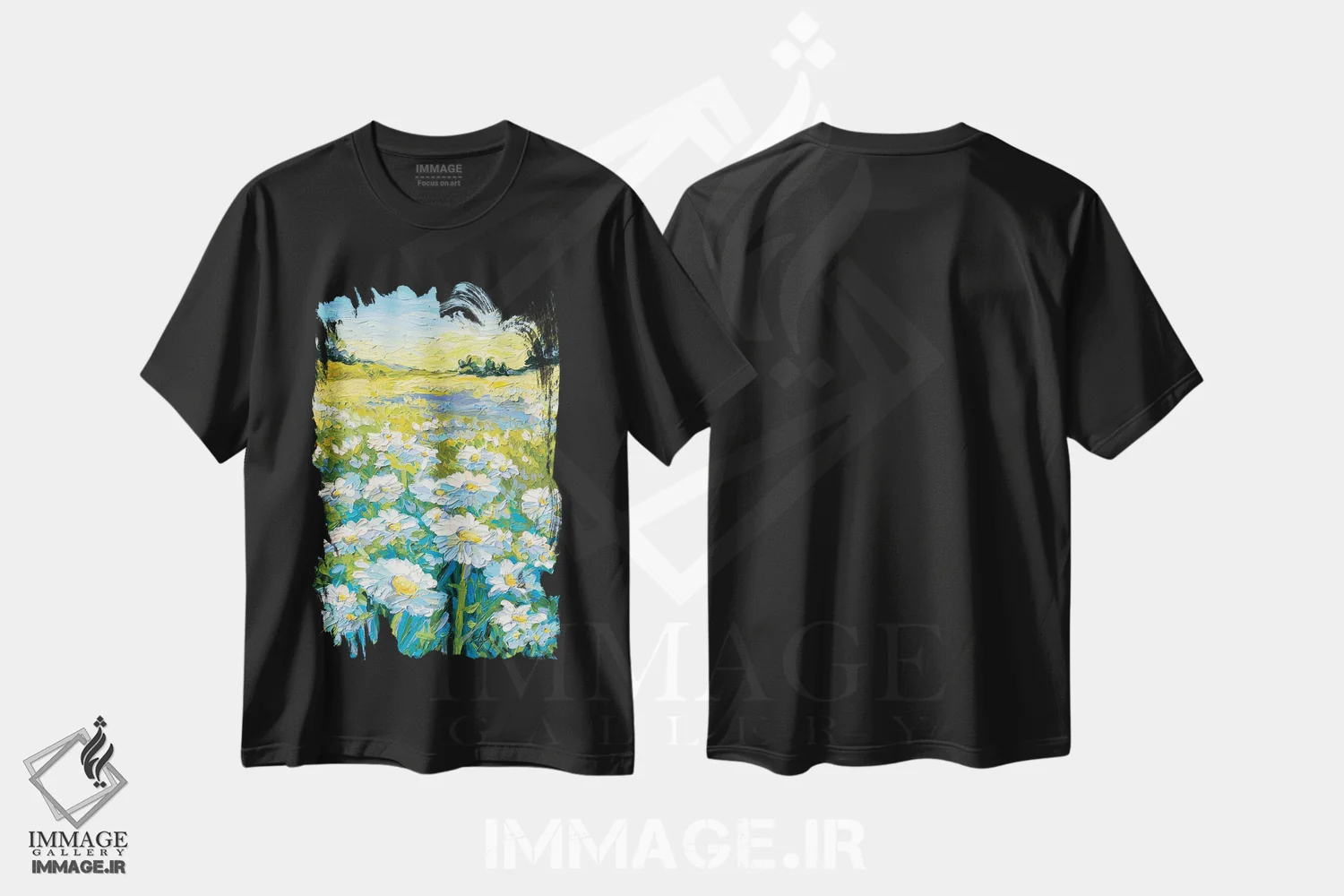 تیشرت مشکی طرح دار مزارع تابستانی، مدیوم اثر دروتا کوسی | immage.ir