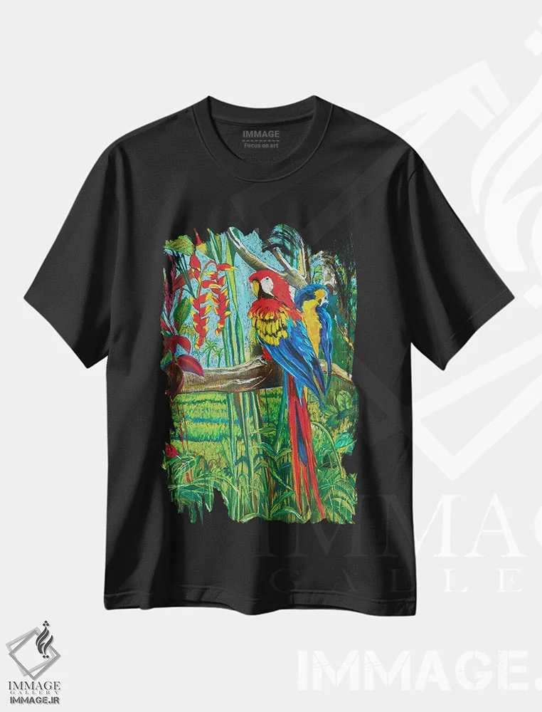 تیشرت مشکی طرح دار صبح بخیر!، هنر فاخر کلاسیک اثر هلن دوبروویچ | immage.ir